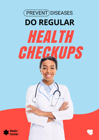 Motivation of doing Health Checkups Poster Tasarım Şablonu
