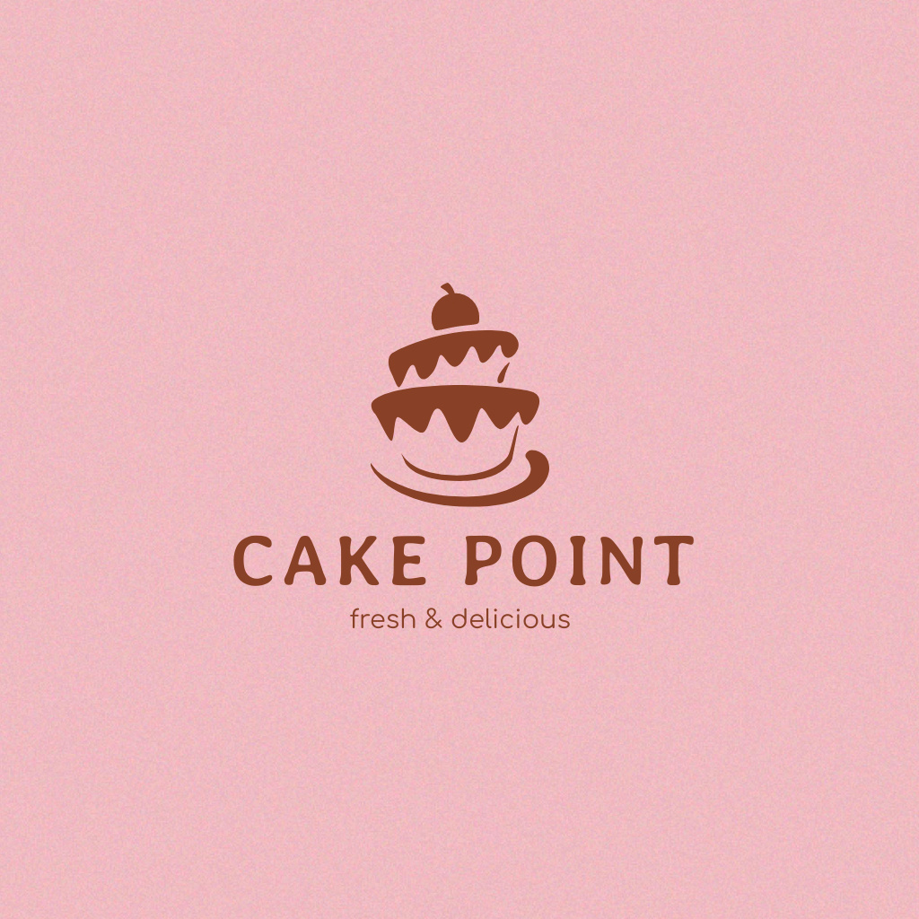 Bakery Invitation with Cake with Cherry Logo Modelo de Design