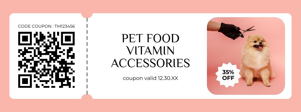 Pet Food and Accessories Sale Coupon – шаблон для дизайну