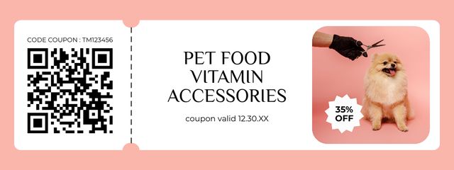 Pet Food and Accessories Sale Coupon Modelo de Design