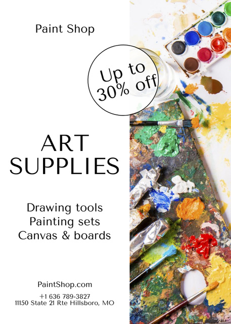 Professional Art Supplies Sale Promotion Flayer Tasarım Şablonu