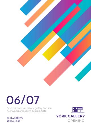 Template di design Gallery Opening announcement Colorful Lines Invitation