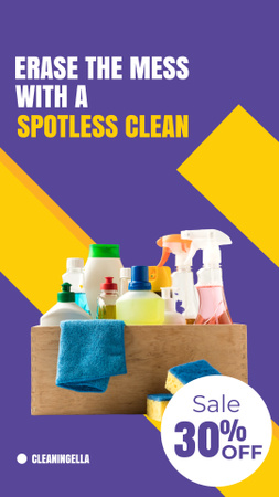 Modèle de visuel Offre de rabais sur les produits de nettoyage - Instagram Story