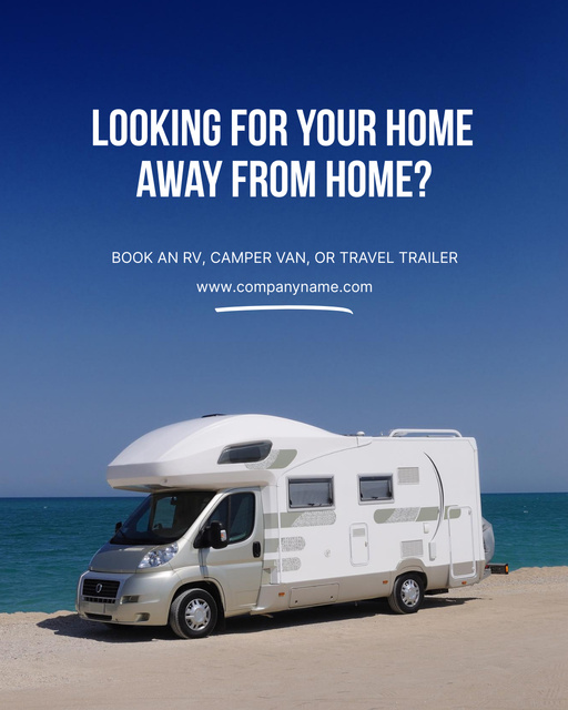 Template di design Travel Trailer Rental Offer with Seascape Poster 16x20in