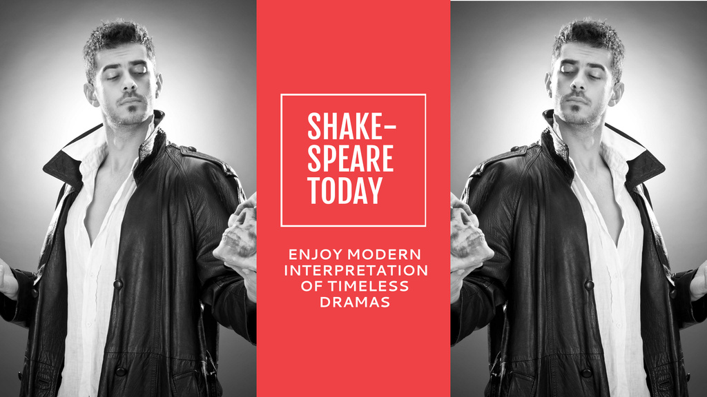 Theater Invitation Actor in Shakespeare's Performance Youtube – шаблон для дизайна