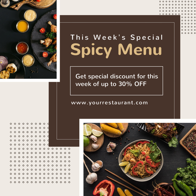 Special Spicy Menu Discount Instagram tervezősablon