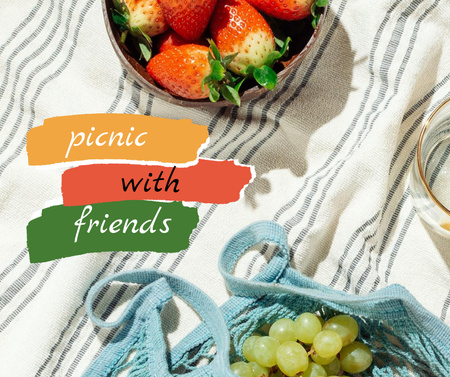 Ontwerpsjabloon van Facebook van Fresh fruits for Picnic