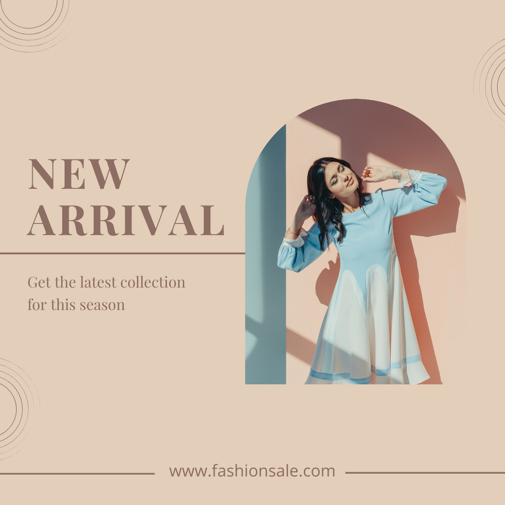 New Collection Ad with Attractive Woman Instagram Design Template
