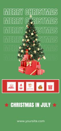 Christmas Party in July with Christmas Tree Flyer DIN Large Design Template