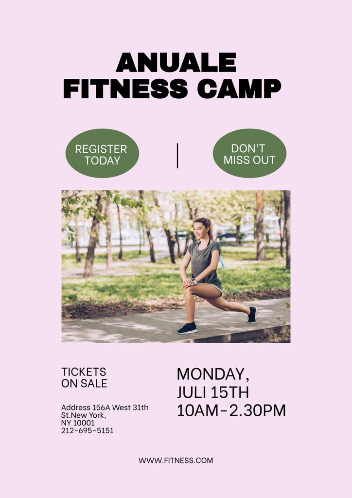 Plantilla de diseño de Annual Fitness Camp Invitation Poster 