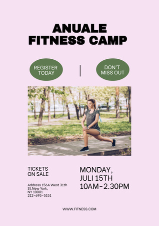 Annual Fitness Camp Invitation Poster Design Template