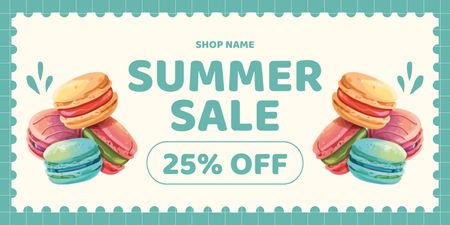Template di design Summer Sale of Macarons Twitter