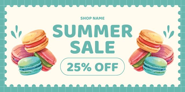 Summer Sale of Macarons Twitter Modelo de Design