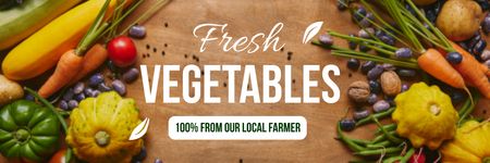 Plantilla de diseño de Hermosa foto de verduras para publicidad en el mercado. Email header 