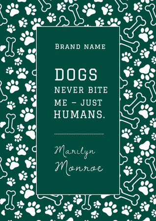 Designvorlage Zitat über gute Hunde für Poster