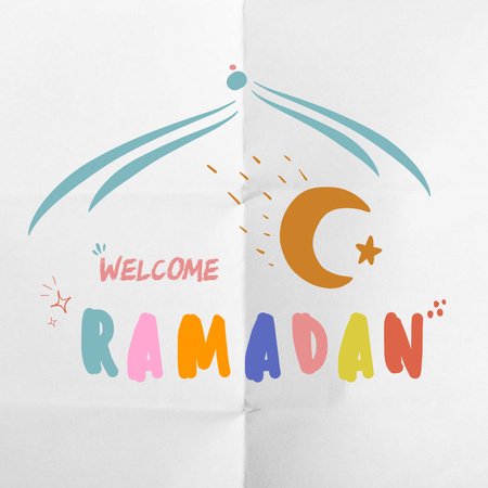Ontwerpsjabloon van Instagram van prachtige ramadan wenskaart