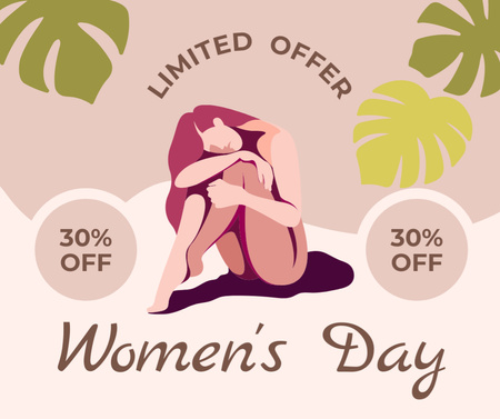 Plantilla de diseño de Anuncio de oferta limitada en el Día Internacional de la Mujer Facebook 