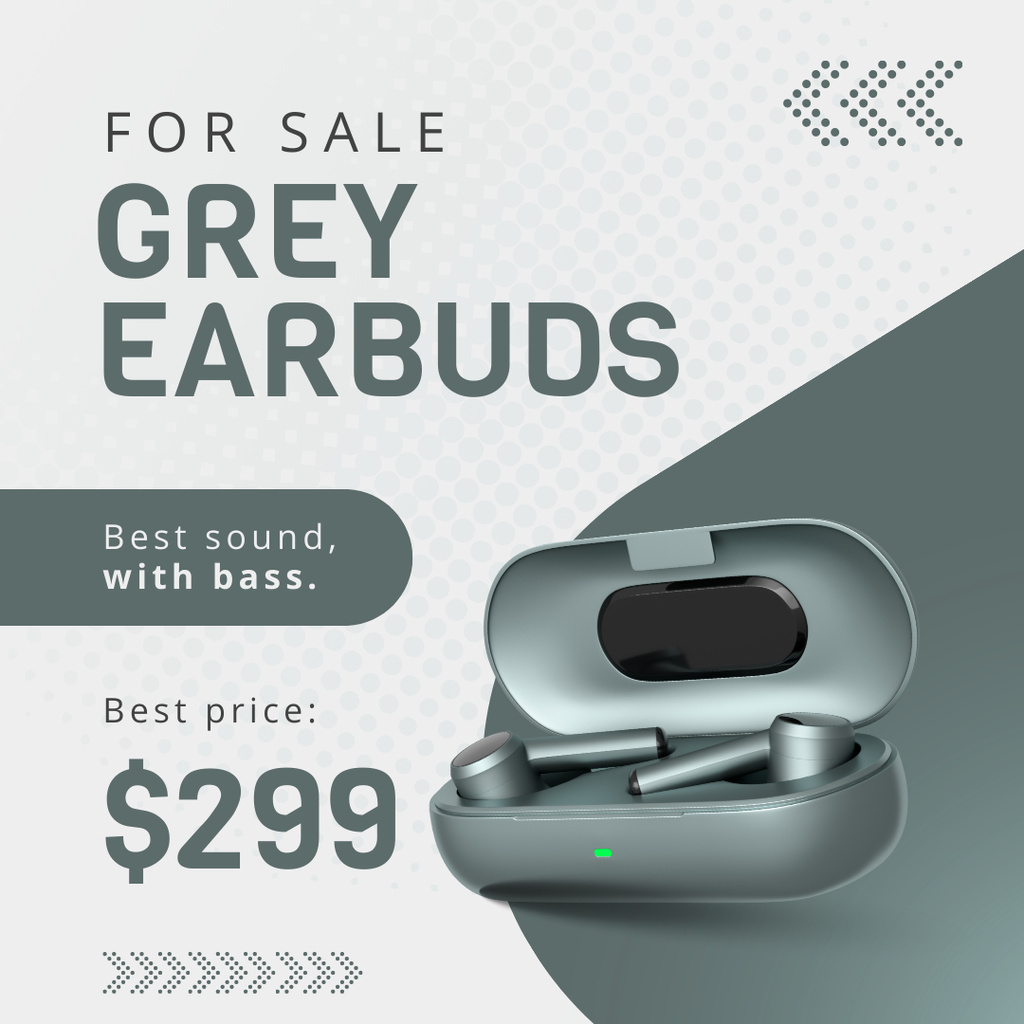 Grey Headphone Sale Announcement Instagram Tasarım Şablonu