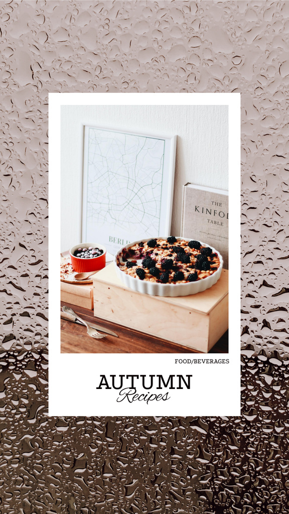 Autumn Recipes with Sweet Cake Instagram Storyデザインテンプレート