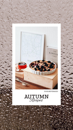 Autumn Recipes with Sweet Cake Instagram Story Design Template