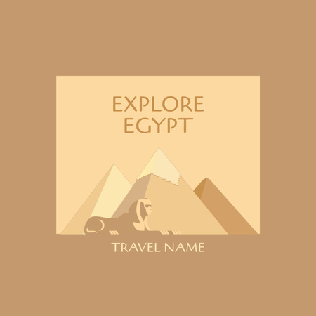 Plantilla de diseño de Viajes y exploración de Egipto Animated Logo 