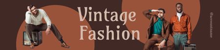 Plantilla de diseño de Vintage men's fashion brown Ebay Store Billboard 