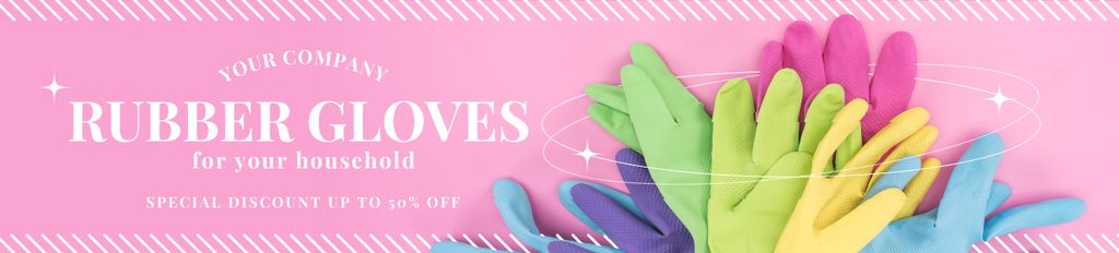 Rubber Gloves Discount Colorful Ebay Store Billboard Šablona návrhu