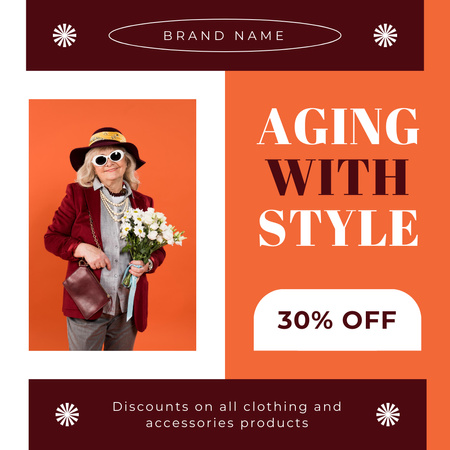 Elderly Clothes And Accessories With Discount Instagram Design Template