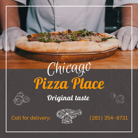 Original Crispy Pizza From Chef Offer Animated Post Design Template