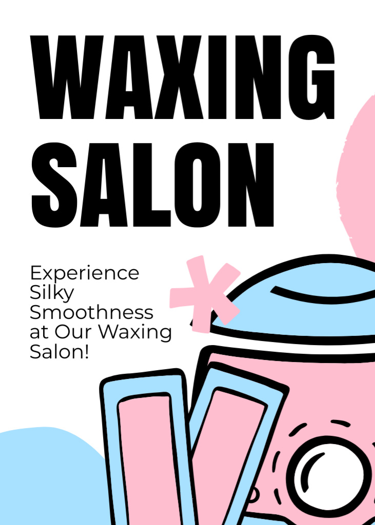 Ontwerpsjabloon van Flayer van Waxing Salon Advertisement with Pink Equipment