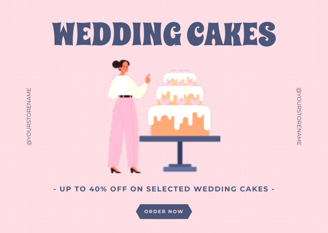 Platilla de diseño Confectioner with Tasty Wedding Cake Card
