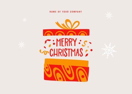 Christmas Gift in July with Orange Box Flyer 5x7in Horizontal Design Template