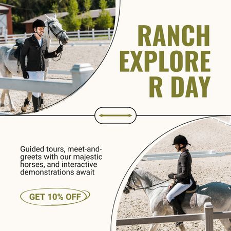 Designvorlage Erkundung der Pferdesport-Ranch für Instagram