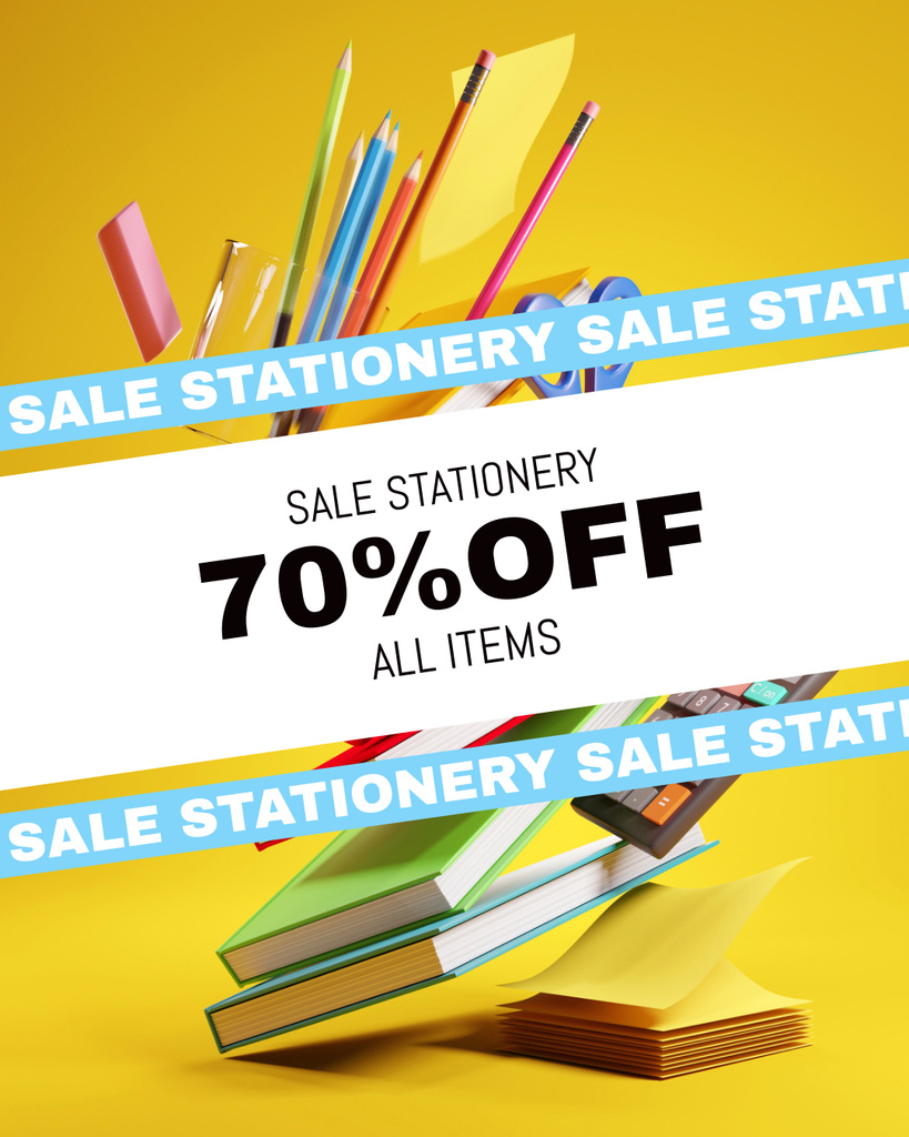 Shop Special Discounts On Stationery Items Instagram Post Vertical Πρότυπο σχεδίασης