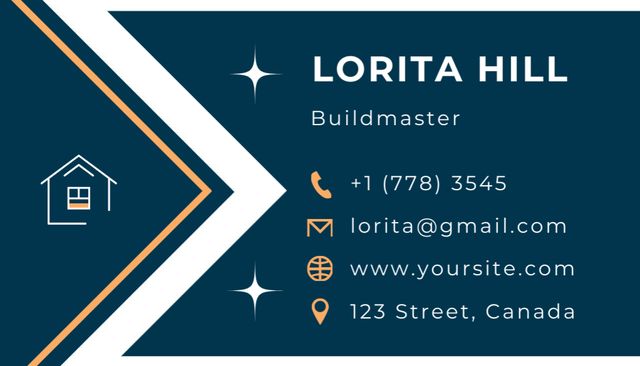 Home Renovation Services Ad on Blue Business Card US Design Template