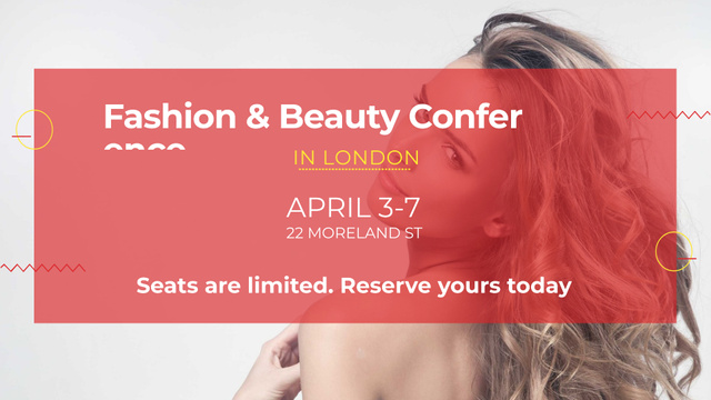 Fashion Event announcement with attractive Woman FB event cover Modelo de Design