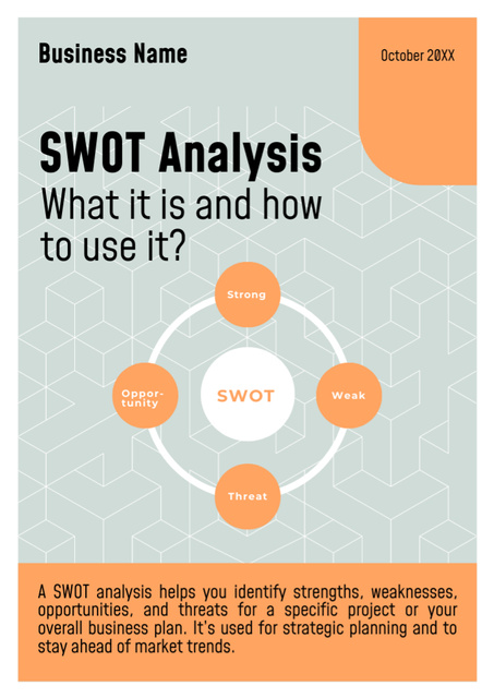 SWOT Analysis Scheme Newsletter – шаблон для дизайна