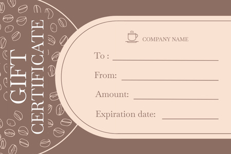 Special Voucher for Coffee in Cafe Gift Certificate Design Template