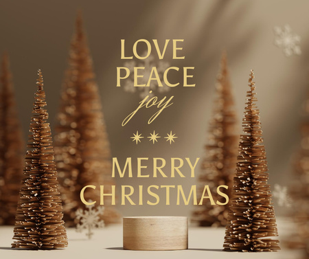 Cute Christmas Holiday Greeting Facebook tervezősablon