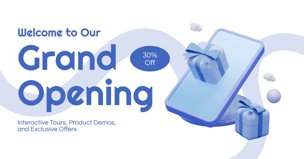 Template di design Grand Opening Event With Gifts And Discounts For Visitors Facebook AD