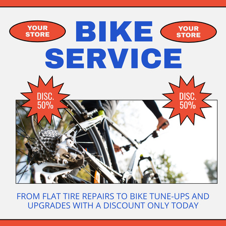 Discount on All Bike Services Instagram Design Template