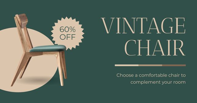 Modèle de visuel Rare Chair With Discounts In Antiques Shop Offer - Facebook AD