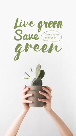 Szablon projektu Eco Lifestyle Concept with Plant in Hands Instagram Story