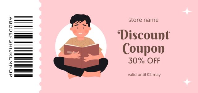 Discount Offer for Books Coupon Din Large Design Template