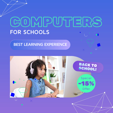 Amazing Computers For School With Discount Offer Animated Post Design Template