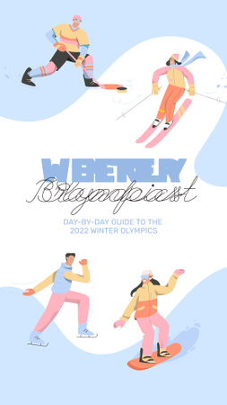 Designvorlage Winter Olympic Games Announcement für Instagram Video Story