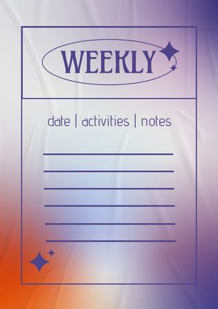 Weekly Activities Planning Schedule Planner Šablona návrhu