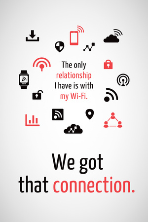 Ontwerpsjabloon van Pinterest van Wi-fi connection icons