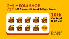 Cat Food Shop Discount Program on Yellow