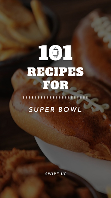 Super Bowl recipes with Rugby Ball-Shaped Pies Instagram Story Πρότυπο σχεδίασης